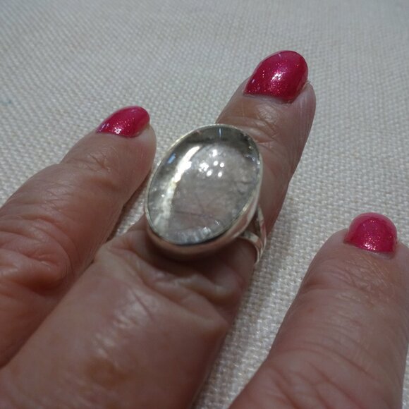 Stunning "TOURMALINE QUARTZ" Handmade Sterling Ring Size 8 #750B - Picture 1 of 4